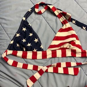 American flag print bikini top